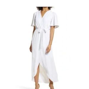 Elegant White Wrap Dress
